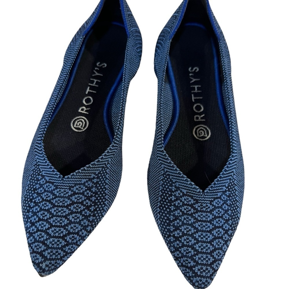 Rothys Teal Python Point Flats size 6.5 in excellent condition. Slightly used . - Picture 7 of 10